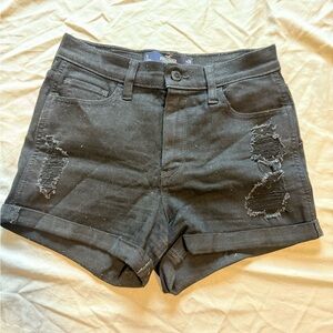Hollister Black Jean Shorts Distressed High-Waisted